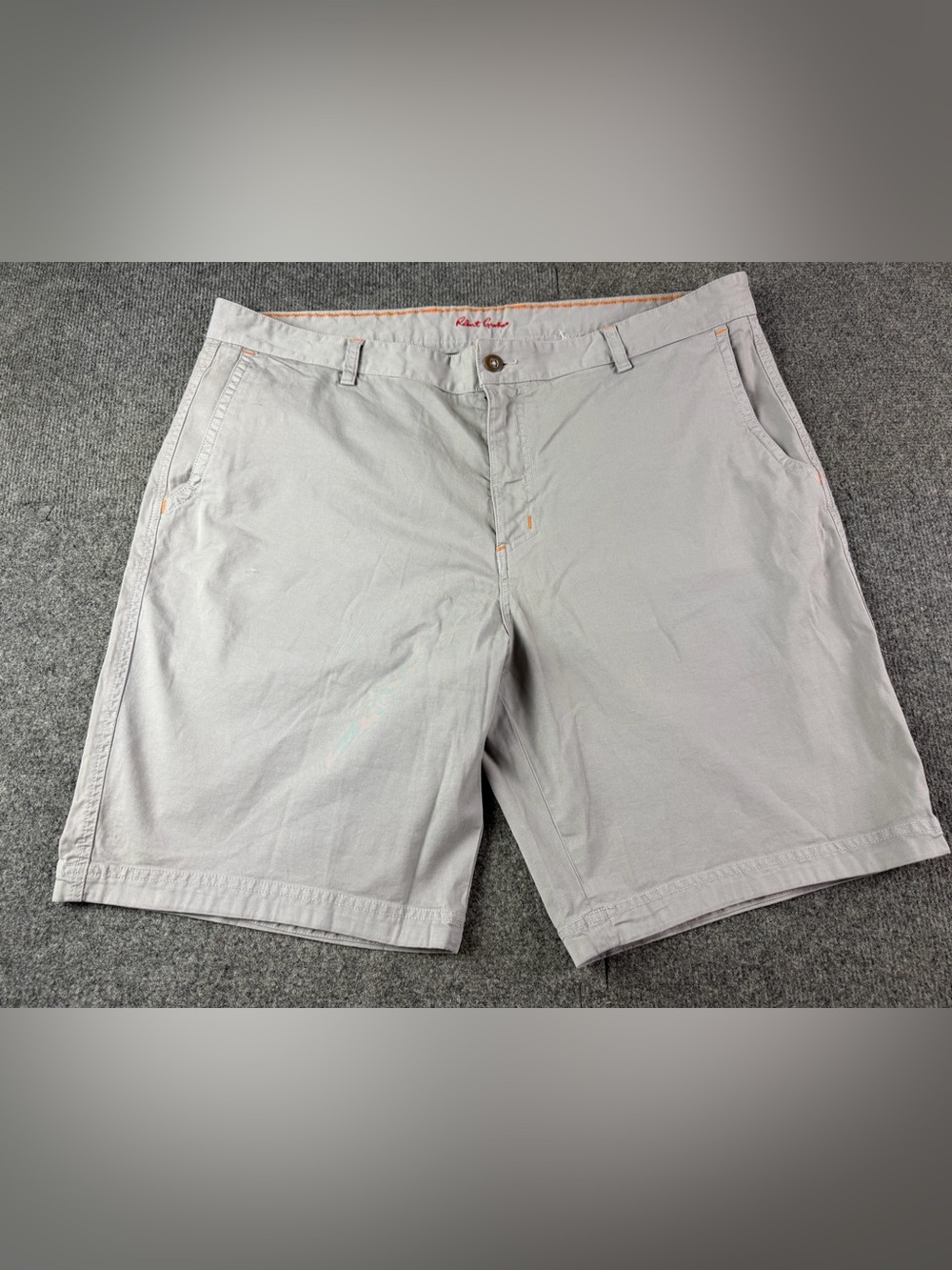 Robert Graham Mens Cotton Blend Flat Front 10" Golf Shorts Size 42 Gray